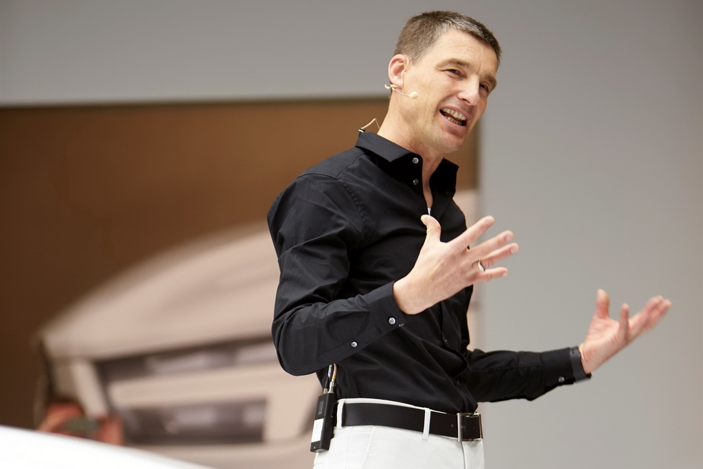 Thomas Ingenlath with the Volvo Concept 40.2