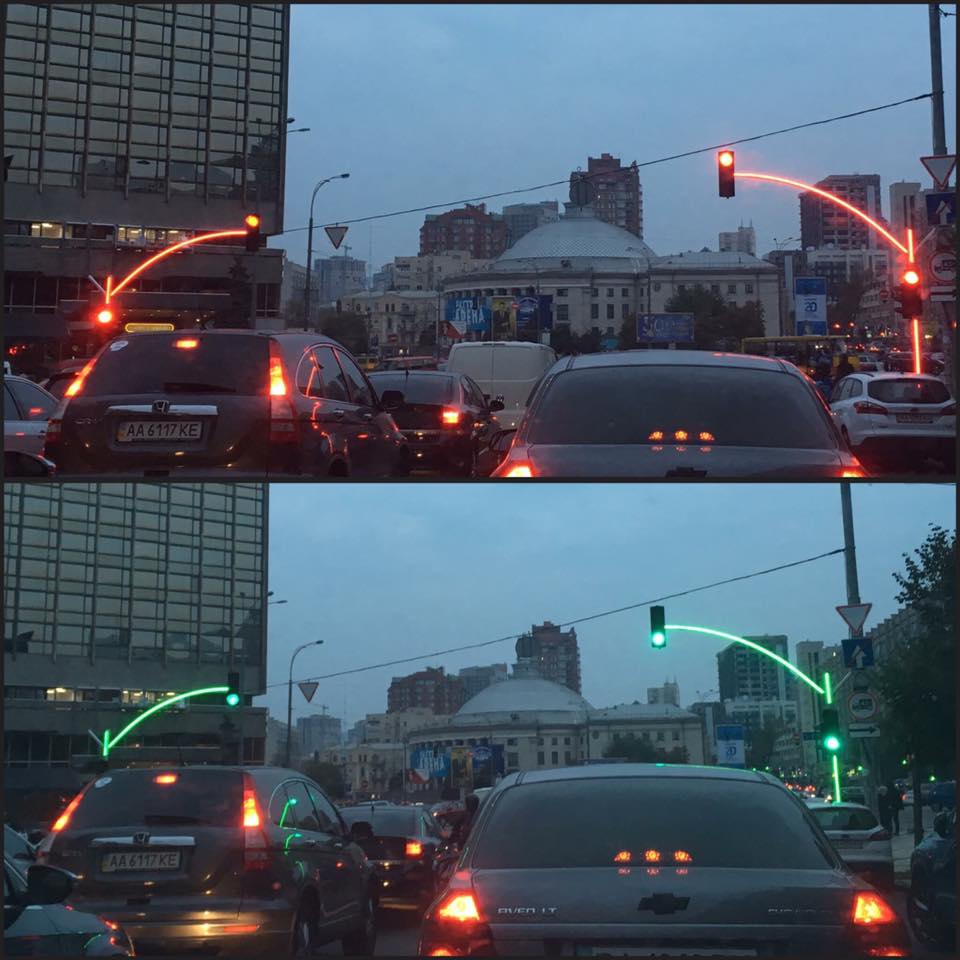 Необычный светофор заработал в Киеве