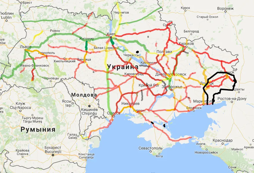 Автодороги Украины: карта состояния дорог