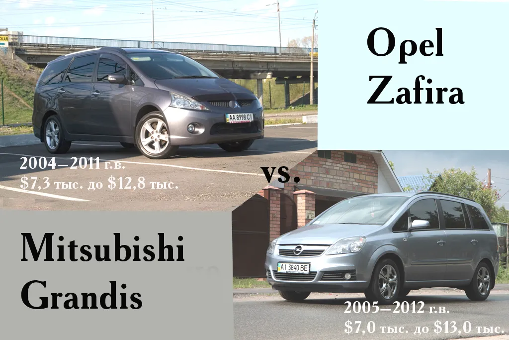 Mitsubishi Grandis и Opel Zafira 