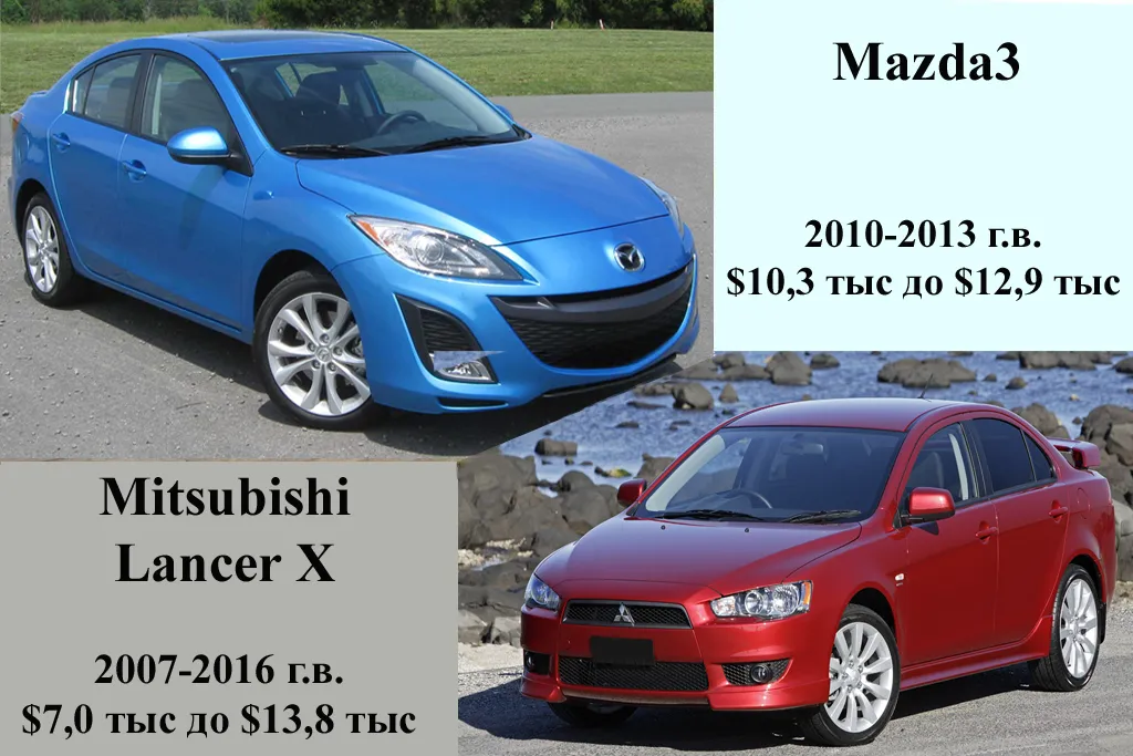 Mazda3 и Mitsubishi Lancer X