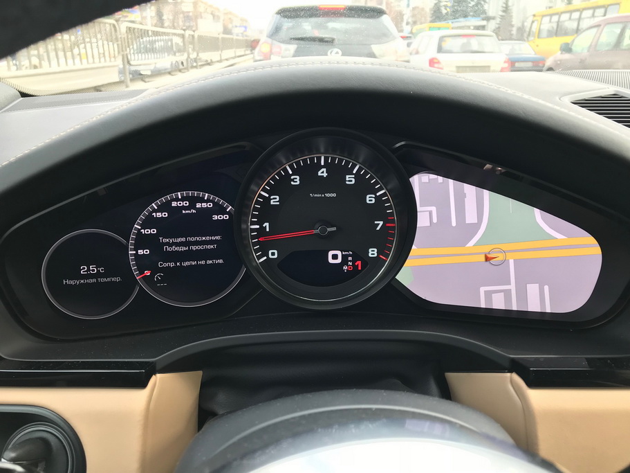 Приборы нового Porsche Cayenne