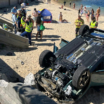 Водитель Kia Seltos перепутал педали и упал на пляж (видео)